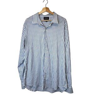 Bonobos Mens Long Sleeve Blue Checkered Button-Up Shirt Long XXL